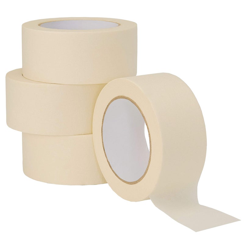 Lichamp Wide Masking Tape 2 inches, White Masking Tape Bulk Multi Pack, General Purpose & High Performance, 1.95 inches x 55 Yards x 4 Rolls (220 Total Yards) - Image 1